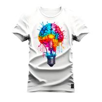 Camiseta T-Shirt Algodão 100% Algodão Lampada Pensante