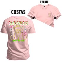 Camiseta T-Shirt Algodão 100% Algodão Urso Sadnes Frente e Costas