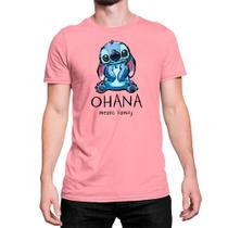 Camiseta T-Shirt Algodão Lilo And Stich Ohana Means Family - Store Seven