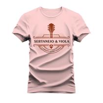 Camiseta T-Shirt Algodão Mácia Confortável Estampada Sertanejo & Viola - Vida Country