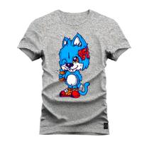 Camiseta T-Shirt Algodão Premium 30.1 Gato Ajato