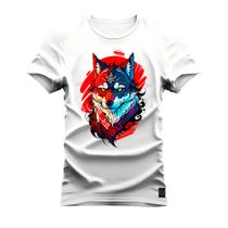 Camiseta T-Shirt Algodão Premium 30.1 Lobo Colors