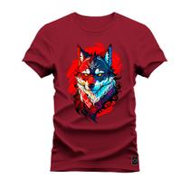Camiseta T-Shirt Algodão Premium 30.1 Lobo Colors