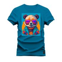 Camiseta T-Shirt Algodão Premium 30.1 Panda Paz e amor