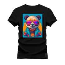 Camiseta T-Shirt Algodão Premium 30.1 Panda Paz e amor