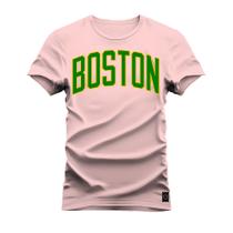 Camiseta T-Shirt Algodão Premium Estampada Boston