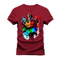 Camiseta T-Shirt Algodão Premium Estampada Coroa The Colors - Nexstar