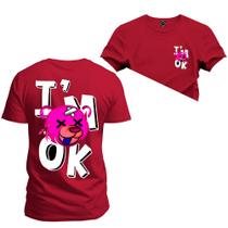 Camiseta T-Shirt Algodão Premium Estampada IM Ok Frente Costas