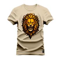 Camiseta T-Shirt Algodão Premium Estampada Leon Rugido - Nexstar