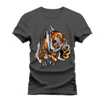 Camiseta T-Shirt Algodão Premium Estampada Tigre Garras - Nexstar
