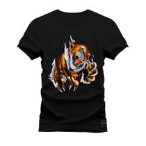 Camiseta T-Shirt Algodão Premium Estampada Tigre Garras