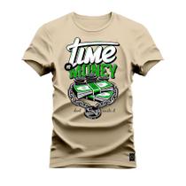 Camiseta T-Shirt Algodão Premium Estampada Time Money