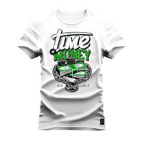 Camiseta T-Shirt Algodão Premium Estampada Time Money