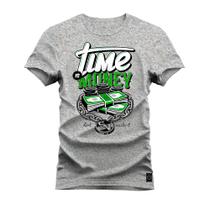 Camiseta T-Shirt Algodão Premium Estampada Time Money