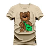 Camiseta T-Shirt Algodão Premium Estampada Urso Bear