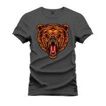 Camiseta T-Shirt Algodão Premium Estampada Urso Caçador