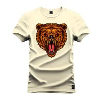 Camiseta T-Shirt Algodão Premium Estampada Urso Caçador