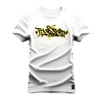 Camiseta T-shirt Algodão Unissex Street Estampada Grafite Amarelo