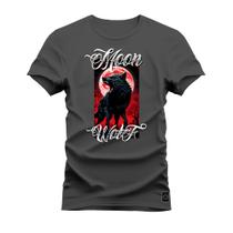 Camiseta T-shirt Algodão Unissex Street Estampada Lobo Lunar