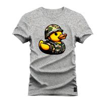 Camiseta T-shirt Algodão Unissex Street Estampada Pato Soldado