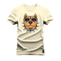 Camiseta T-shirt Algodão Unissex Street Estampada Pitbull Estiloso