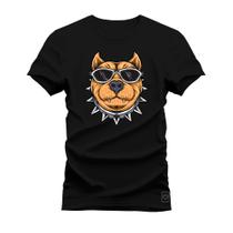 Camiseta T-shirt Algodão Unissex Street Estampada Pitbull Estiloso