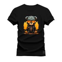 Camiseta T-shirt Algodão Unissex Street Estampada Rockstar Bear