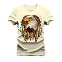 Camiseta T-Shirt Algodão Varias Cores Tecido Macio Aguia Penas