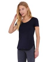 Camiseta t-shirt alto giro skin fit alongada feminina fitness