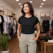 Camiseta T-shirt Baby Look 2 peças Feminina 100% Algodão macia e confortavel