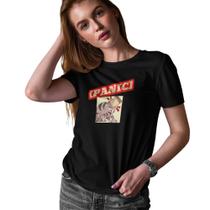 Camiseta T-Shirt Baby Look Feminina Algodão Estampada Panic