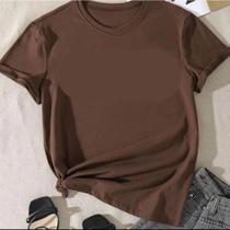 Camiseta T-Shirt Básica Feminina Blusinha 100% Algodão Envio Imediato Varias Cores Camiseta T-Shirt Básica Feminina Blusinha 100% Algodão Envio Imediato Varias Cores