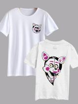 Camiseta T-shirt Branca Jogo Game Terror Camisa Five Nights At Freddys Camiseta FNAF Filme Geek