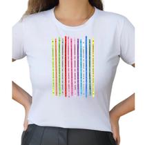 Camiseta T Shirt Branco Feminina Tropical Eu amo Bahia Fitinhas Senhor do Bonfim