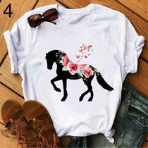 Camiseta t shirt cavalo horse , love pets, blusa feminina country agro animais, básic