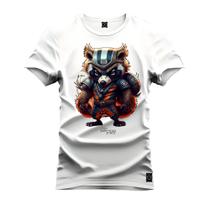 Camiseta T-Shirt Confortável Estampada Guaxinin Armadura