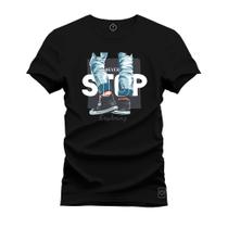 Camiseta T-Shirt Confortável Estampada Never Stop