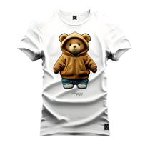 Camiseta T-Shirt Confortável Estampada Ursinho De Capuz Fofo