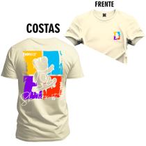 Camiseta T-Shirt Confortável Estampada Urso 4 Cores Frente e Costas