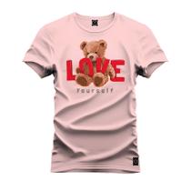 Camiseta T-Shirt Confortável Estampada Urso Love Grau