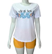 Camiseta T-shirt Feminina Branca Estampa Use Suas Asas - Ninhas