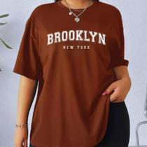 Camiseta T-Shirt Feminina Brooklyn Moderna Streetwear Elegante 100% Algodão