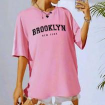Camiseta T-Shirt Feminina Brooklyn Moderna Streetwear Elegante 100% Algodão