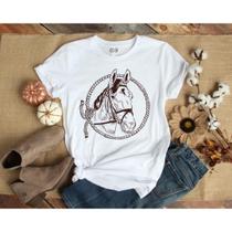 Camiseta T Shirt Feminina Cavalo Simbolo Country Corda CS01