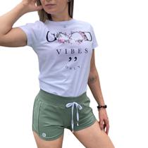 Camiseta T-Shirt Feminina de algodão Good Vibes