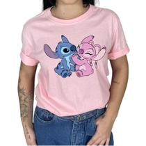 Camiseta T-shirt Feminina Desenho Lilo Stitch Elegante Estampada Chique