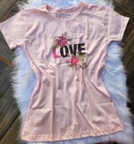 Camiseta T-shirt Feminina Estampa Love Blusinha Baby Look