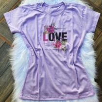 Camiseta T-shirt Feminina Estampa Love Blusinha Baby Look
