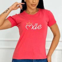 Camiseta T-shirt Feminina Estampada Dia Das Mães Rainha 100% Algodão Moda Premium