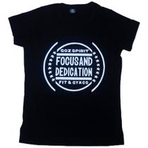 Camiseta T-Shirt feminina Goz Spirit preta model Focus And Dedication Camiseta T-Shirt feminina Goz Spirit preta model Focus And Dedication